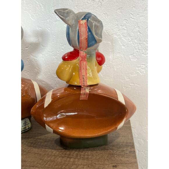 intage Jim Beam Football Decanter Bottles Elephant Donkey Set Empty ~ 1972 - Picture 5 of 12